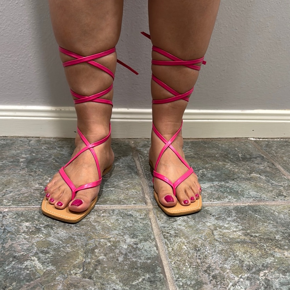 Women's Pink Strappy Sandals